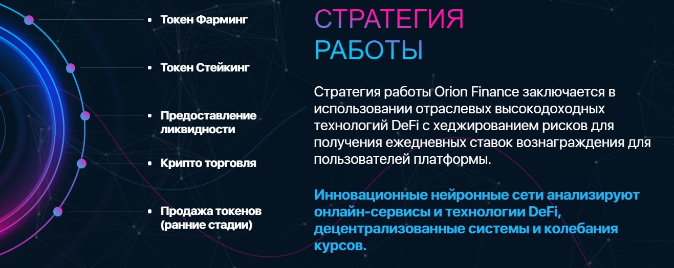 Стратегия работы проекта ORION