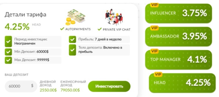 Тарифнве планы от PulsarBank