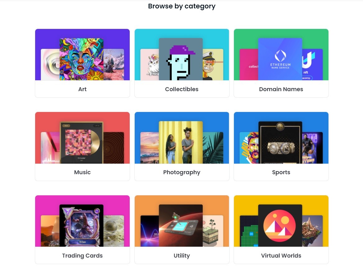 Торговые категории площадки OpenSea
