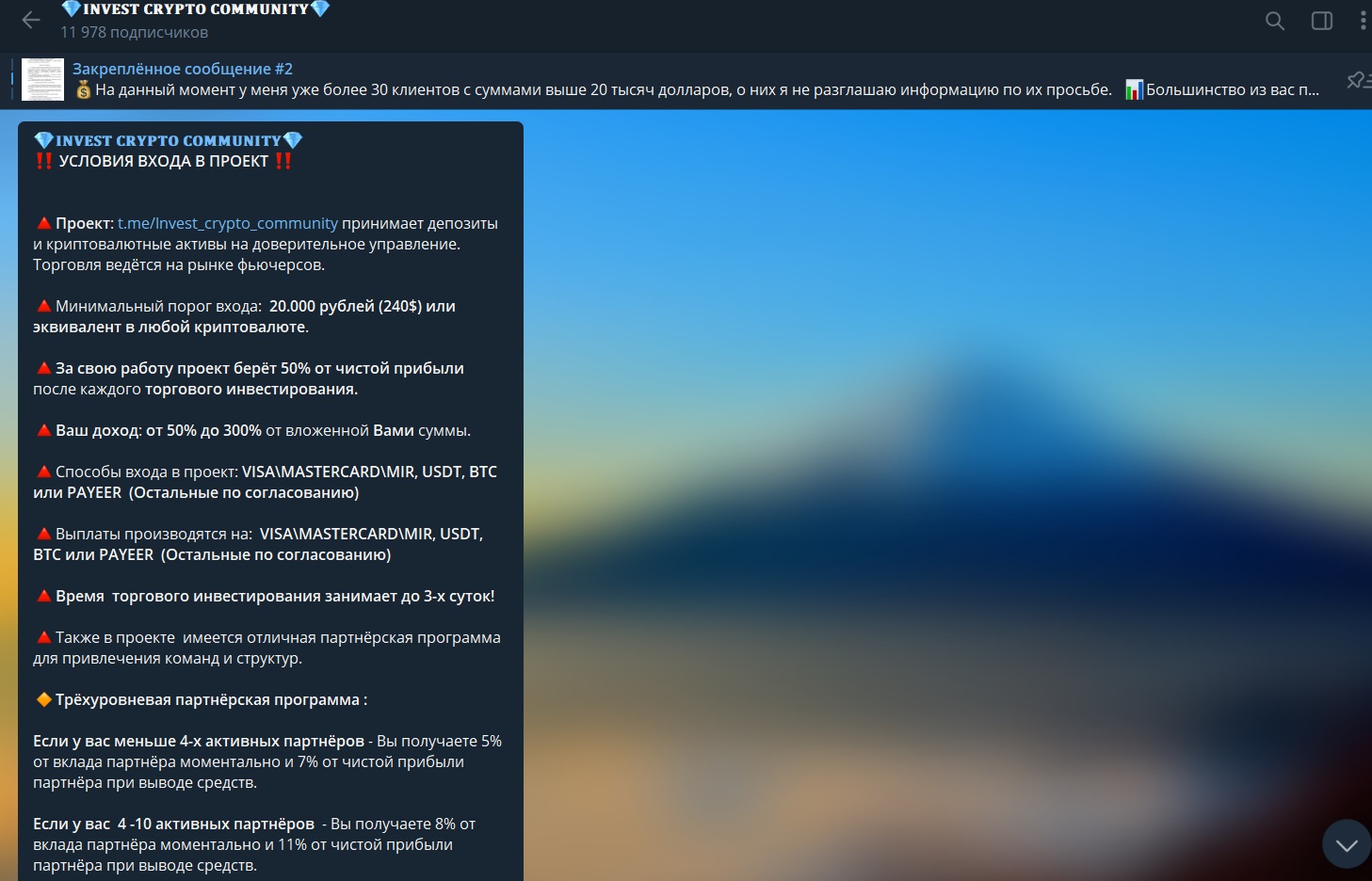 Условия сотрудничества с Invest Crypto Community