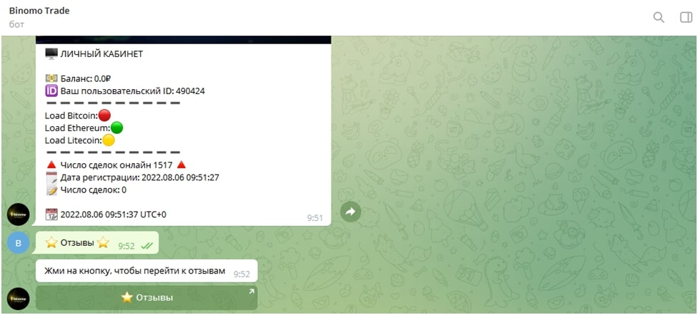 Binomo trade бот в телеграмме