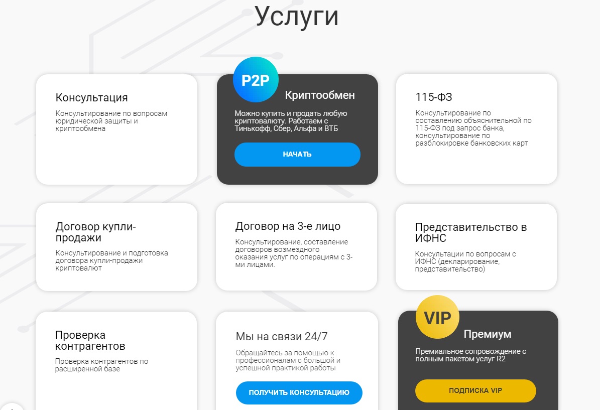 Услуги компании R2