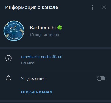 Информация о канале BachiMuchi