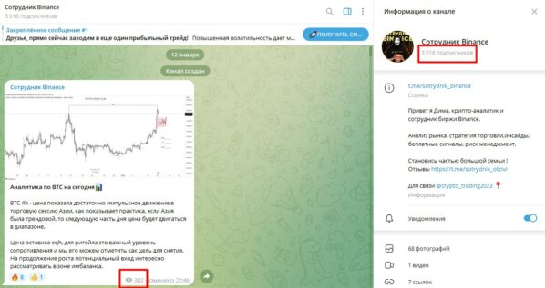 Информация о канале Сотрудник Binance