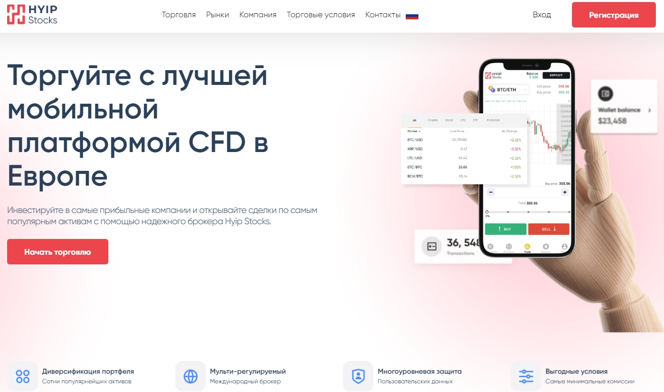 Международный брокер Trade Hyipstocks.com