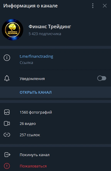 Финанс Трейдинг информация о канале