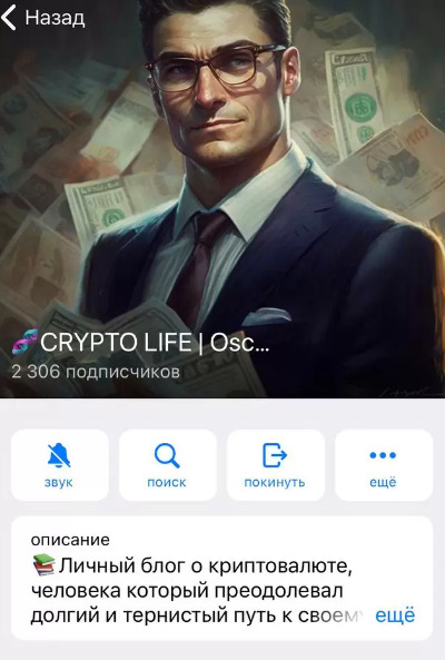 Статистика Телеграм канала Crypto Life