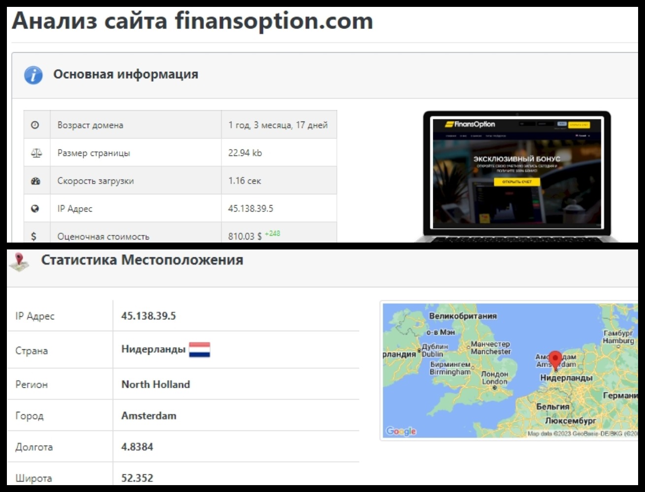 Finansoption com анализ сайта