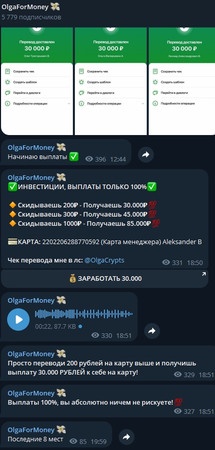 Olga Pro Money выплаты